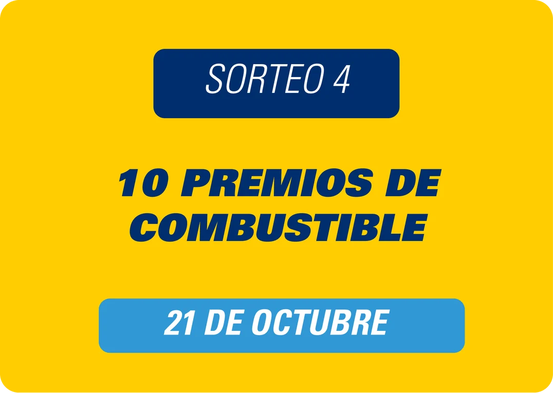 Sorteo 4: 10 premios de combustible, 21 de octubre